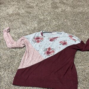 Floral Colorblock Sweater